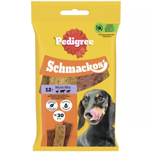 Pedigree Schmackos Hrană complementară pentru câini adulți, 12 buc, 86 g