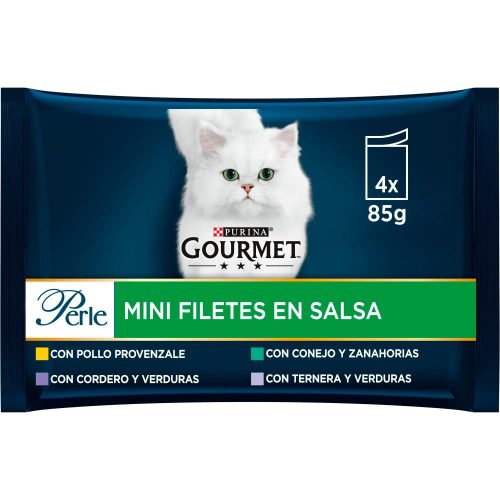 Gourmet Perle Hrană umedă pentru pisici, mini fileuri în sos 4x85 g