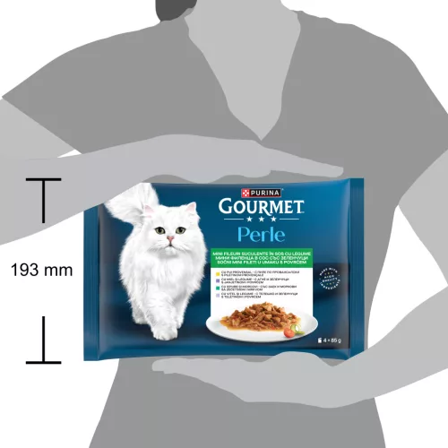 Gourmet Perle Hrană umedă pentru pisici, mini fileuri în sos 4x85 g