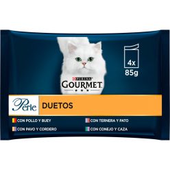   Gourmet Perle Hrană umedă pentru pisici, mini fileuri în sos 4x85 g