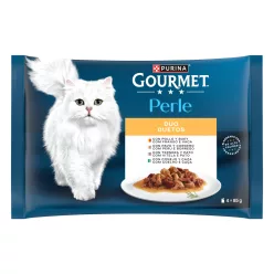   Gourmet Perle Hrană umedă pentru pisici, mini fileuri în sos 4x85 g