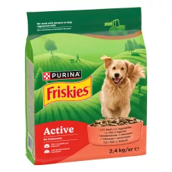   Friskies Active Hrană uscată pentru câini, cu vită 2,4 kg