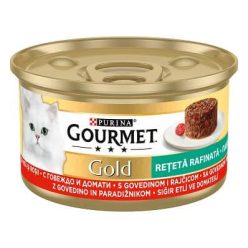   Gourmet Gold Hrană umedă pentru pisici, cu vită și roșii 85 g