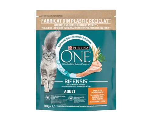 Purina One Hrană uscată pentru pisici adulte, cu pui și cereale integrale 800 g