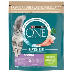   Purina One Sensitive Hrană uscată pentru pisici, cu curcan și orez 800 g