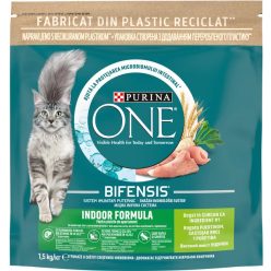   Purina One Indoor Hrană uscată pentru pisici, cu curcan și cereale integrale 1,5kg