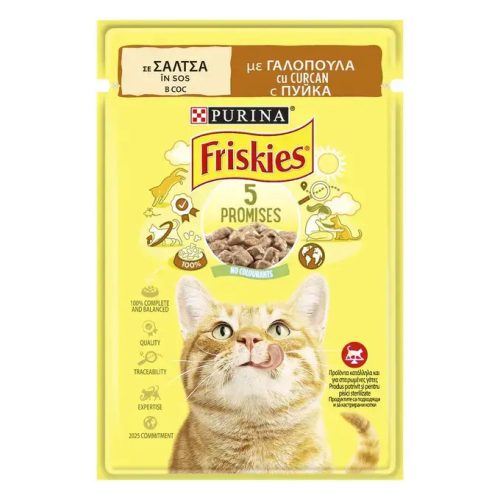 Friskies Hrană umedă pentru pisici adulte, cu curcan în sos 85 g