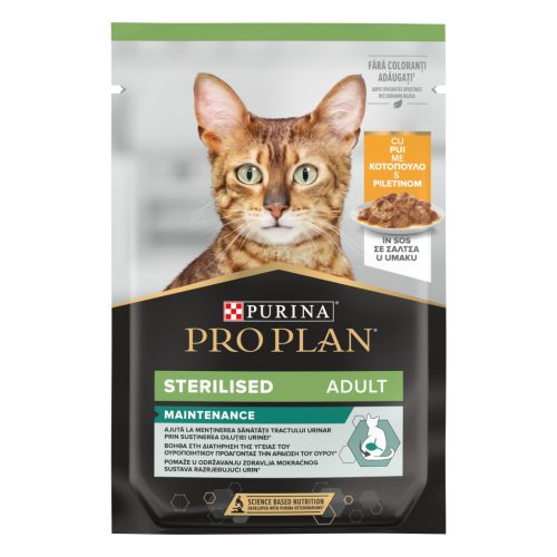 Pro Plan Sterilised Maintenance Hrană umedă pentru pisici adulte, cu pui în sos 85 g