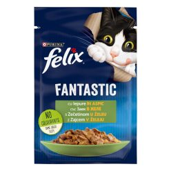   Felix Fantastic Hrană umedă pentru pisici, cu iepure în aspic 85 g