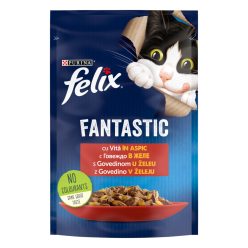   Felix Fantastic Hrană umedă pentru pisici, cu vită în aspic 85 g