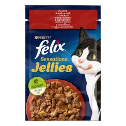   Felix Sensations Hrană umedă pentru pisici, cu vită și roșii în aspic 85 g