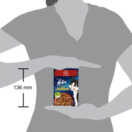Felix Sensations Hrană umedă pentru pisici, cu vită și roșii în aspic 85 g
