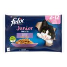 Felix Fantastic Junior Hrană umedă pentru puii de pisică, selecție mixtă cu pui, somon în aspic 4x85 g