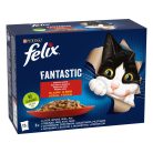 Felix Fantastic Hrană umedă pentru pisici, Selecție Rustică, cu vită, pui, iepure, miel în aspic 12x85 g