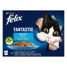 Felix Fantastic Hrană umedă pentru pisici, Selecție de pește, cu ton, somon, cod, pește cambulă în aspic 12x85 g