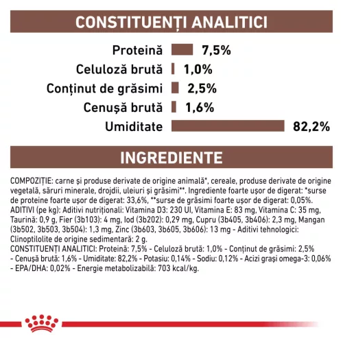 Royal Canin Veterinary Gastrointestinal Moderate Calorie Hrană umedă pentru pisici adulte 85 g
