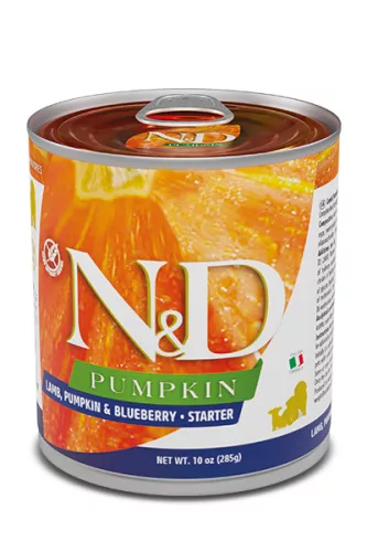 N&D Pumpkin Hrană umedă pentru câini junior, cu miel 285 g