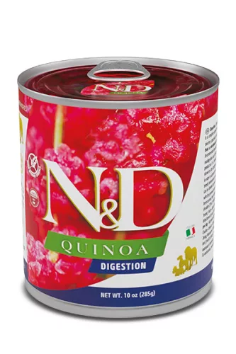 N&D Quinoa Digestion Hrană umedă pentru câini adulți, cu miel 285 g