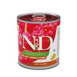   N&D Quinoa Skin & Coat Hrană umedă pentru câini adulți, cu vânat 285 g