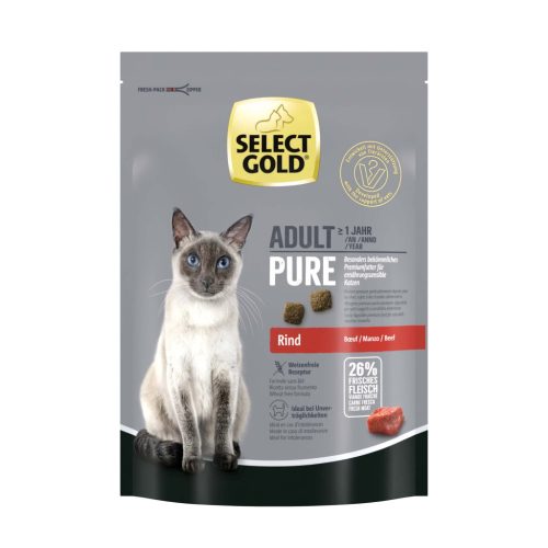 Select Gold Pure Hrană uscată pentru pisici adulte, cu vită 300 g