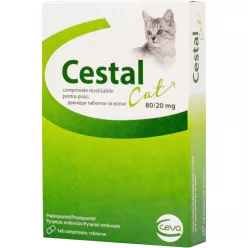   Cestal Cat Comprimate masticabile antiparazitare pentru pisici 8 comprimate