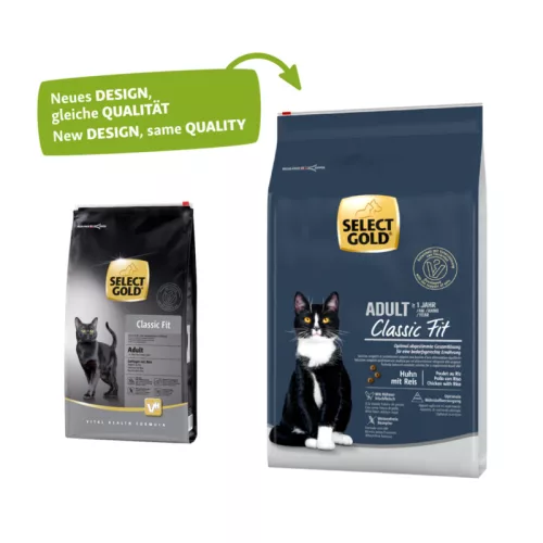 Select Gold Classic Fit Hrană uscată pentru pisici cu pasăre și orez 7 kg