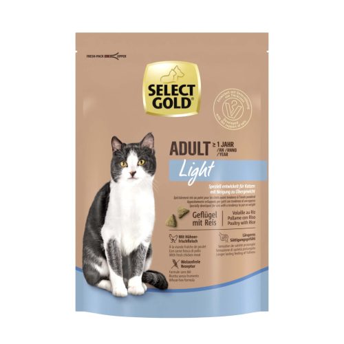 Select Gold Light Hrană uscată pentru pisici adulte, cu curcan 300 g