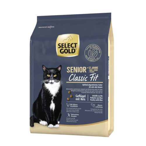 Select Gold Senior +12 Hrană uscată pentru pisici cu pasăre și orez 2,5 kg