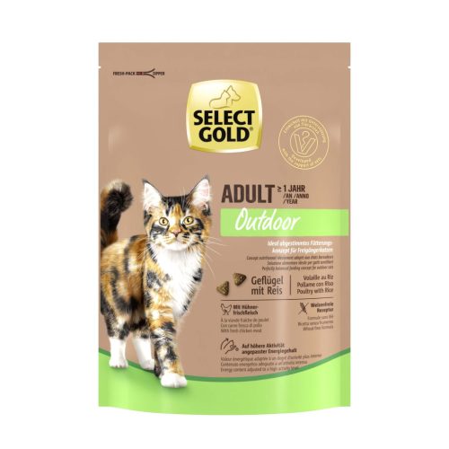 Select Gold Outdoor Hrană uscată pentru pisici adulte, cu pasăre și orez 300 g