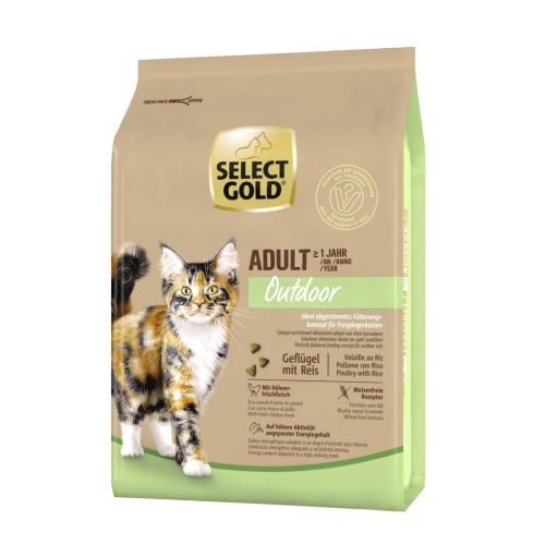 Select Gold Outdoor Hrană uscată pentru pisici adulte, cu pasăre și orez 2,5 kg