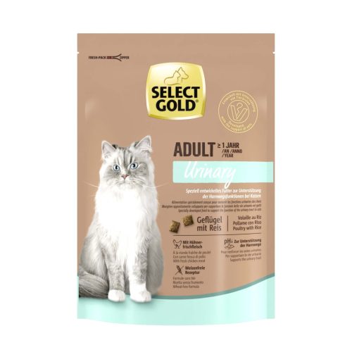 Select Gold Urinary Hrană uscată pentru pisici adulte, cu pasăre și orez 300 g