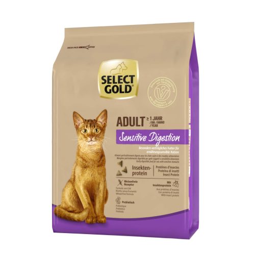 Select Gold Sensitive Hrană uscată pentru pisici adulte, cu proteine ​​din insecte 2,5 kg