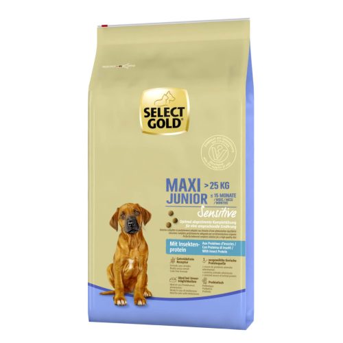 Select Gold Maxi Hrană uscată pentru câini juniori, cu proteine ​​din insecte 12 kg