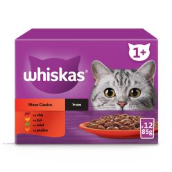   Whiskas hrană umedă pentru pisici adulte, selecții clasice în sos de carne 12 x 85 g