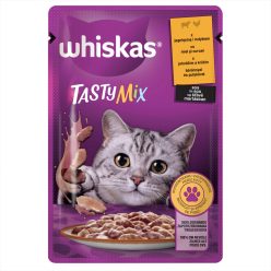   Whiskas Tasty Mix hrană umedă pentru pisici adulte, cu miel și curcan în sos 85 g