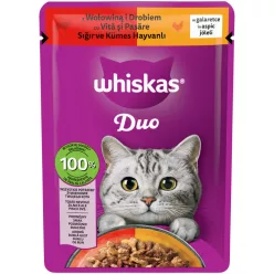   Whiskas Duo Hrană umedă pentru pisici adulte cu vită și pasăre în aspic 85 g