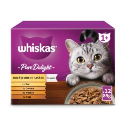   Whiskas Pure Delight hrană umedă pentru pisici adulte cu carne de pasăre în aspic 12 x 85 g