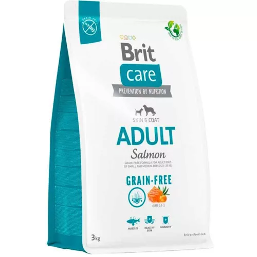 Brit Care Grain-Free Hrană uscată pentru câini adulți, cu somon și cartofi 3 kg
