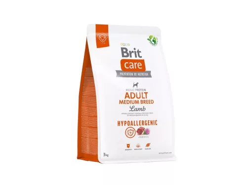 Brit Care Hypoallergenic Hrană uscată pentru câini adulți de talie medie, cu miel 3 kg