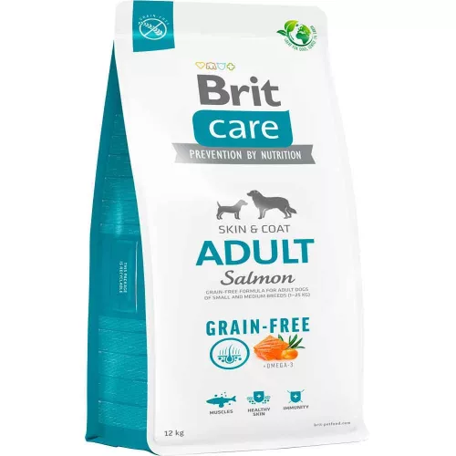 Brit Care Grain-Free Hrană uscată pentru câini adulți, cu somon și cartofi 12 kg