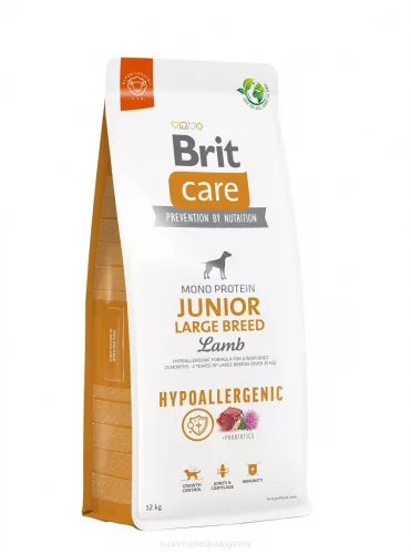Brit Care Hypoallergenic Hrană uscată pentru câini juniori de talie mare, cu miel 12 kg