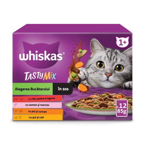 Whiskas Tasty Mix Chef's Choice hrană umedă pentru pisici adulte 12 x 85 g