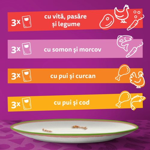 Whiskas Tasty Mix Chef's Choice hrană umedă pentru pisici adulte 12 x 85 g