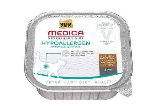 Select Gold Medica Hrană hipoalergenică pentru pisici, cu curcan și cartofi 100 g