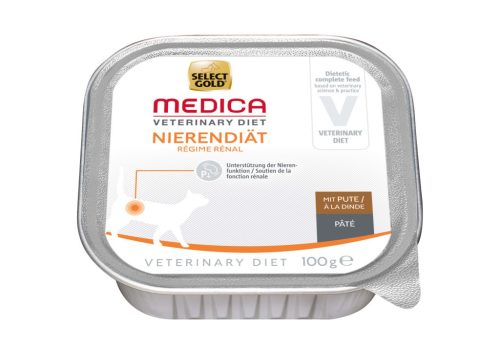 Select Gold Medica Hrană umedă pentru pisici adulte, susținerea funcției renale, cu curcan 100 g