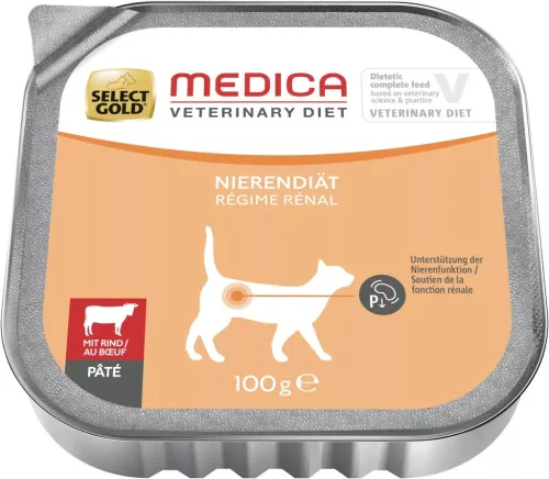 Select Gold Medica Hrană umedă pentru pisici, susținerea funcției renale, cu vită 100 g