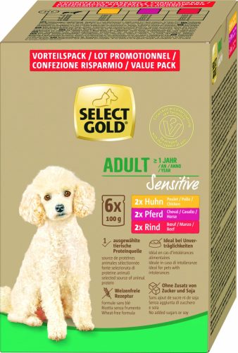 Select Gold Sensitive Multipack Hrană umedă pentru câini adulți 6 x 100 g