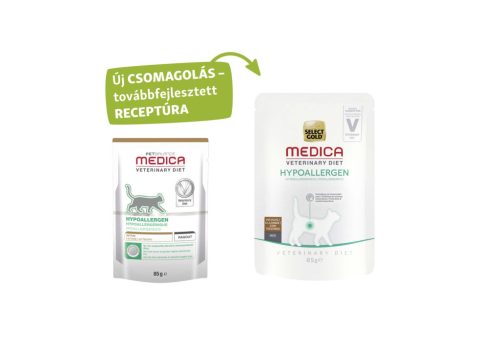 Select Gold Medica Pliculețe hipoalergenice pentru pisici, cu curcan 85g