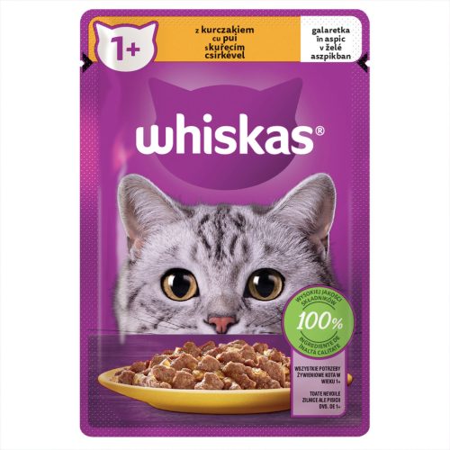 Whiskas hrană umedă pentru pisici adulte, cu pui în aspic 85 g
