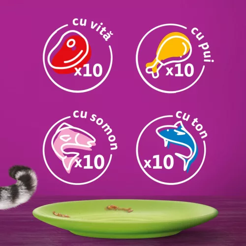 Whiskas hrană umedă pentru pisici adulte, selecții de carne în aspic 40 x 85 g